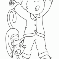 Desenho de Caillou e Gilbert para colorir