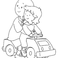 Desenho de Caillou e Rosie para colorir