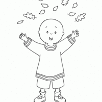 Desenho de Caillou feliz para colorir