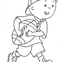 Desenho de Caillou jogando beisebol para colorir
