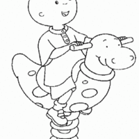 Desenho de Caillou no brinquedo para colorir