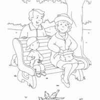 Desenho de Caillou no parque para colorir