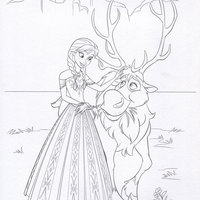 Desenho de Anna e Sven para colorir