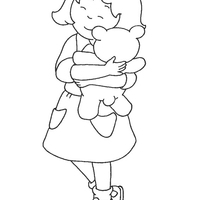 Desenho de Clementine e ursinho de pelúcia para colorir