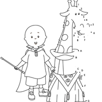 Desenho de Ligar pontos - Caillou para colorir