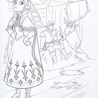 Desenho De Sven Levando Kristoff E Anna A Arendel Para Colorir Tudodesenhos