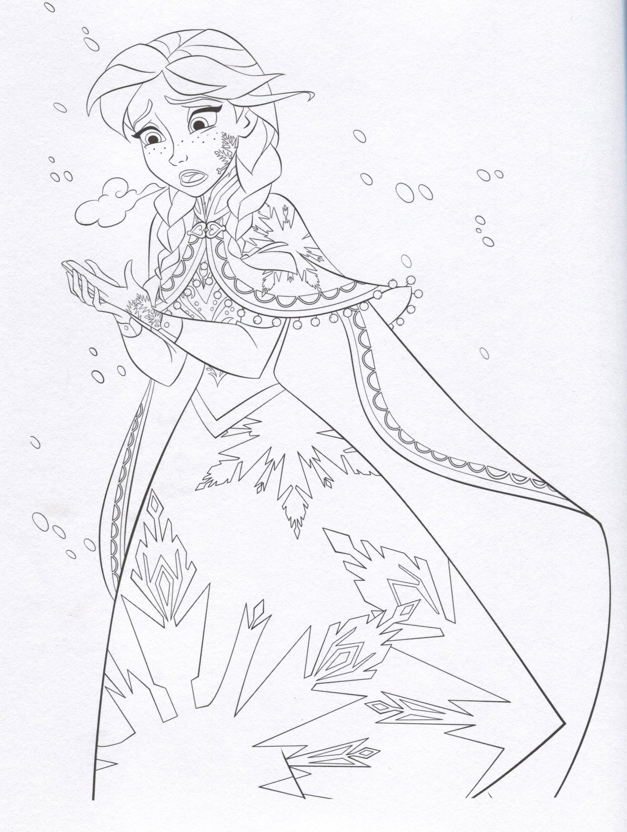 Desenho de Anna Frozen congelando para colorir Tudodesenhos