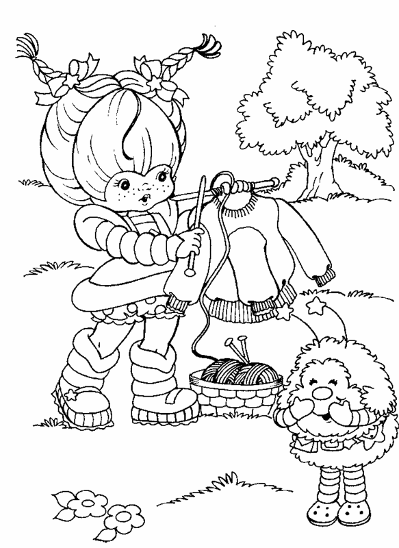 Desenho para colorir de Rainbow Brite, Patty O'Green e Lala Orange