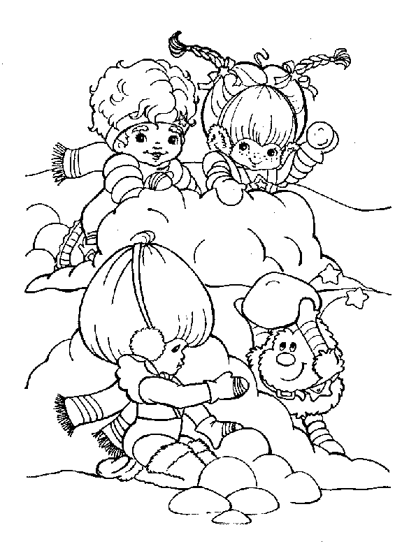 Desenho de Rainbow Brite brincando com amigos para colorir Tudodesenhos