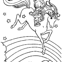 Desenho de Rainbow Brite e Starlite para colorir