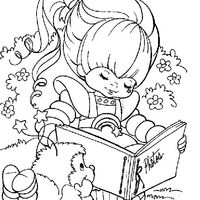 Desenho de Rainbow Brite lendo para Twink para colorir