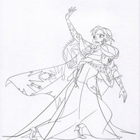 Desenho de Anna protegendo Elsa para colorir