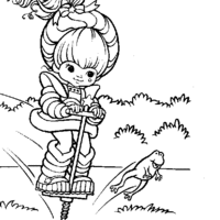 Desenho de Rainbow Brite no pula pula para colorir