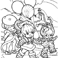 Desenho de Rainbow Brite, Patty O'Green e Lala Orange para colorir