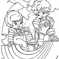 Desenho para colorir de Rainbow Brite, Patty O'Green e Lala Orange