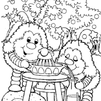 Desenho para colorir de Rainbow Brite, Patty O'Green e Lala Orange