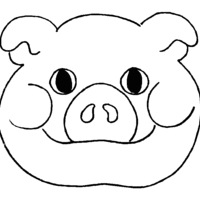 Desenho de Cara de porco para colorir