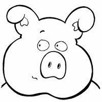 Desenho de Rosto de porco para colorir