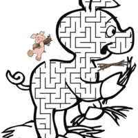 Desenho de Jogo do labirinto - Porco para colorir