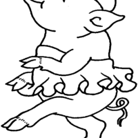 Desenho de Porco bailarina para colorir