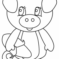 Desenho de Porco e espiga de milho para colorir