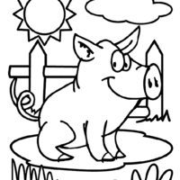 Desenho de Porco feio para colorir