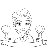 Desenho de Cara de Elsa Frozen para colorir