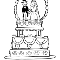 Desenho de Bolo de casamento para colorir