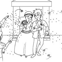 Desenho de Cerimonial de casamento para colorir