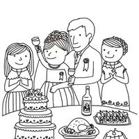 Desenho de Festa de casamento para colorir