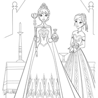 Desenho de Elsa coroada rainha para colorir