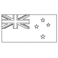 Desenho da bandeira da Nova Zelândia para colorir