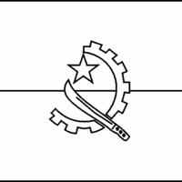 Desenho da bandeira de Angola para colorir