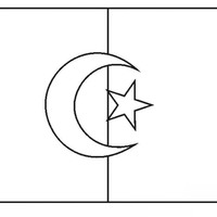 Desenho da bandeira da Argélia para colorir