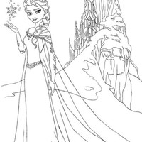Desenho de Elsa em Arendel para colorir