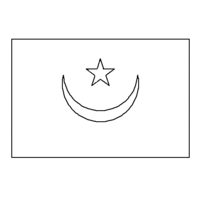 Desenho da bandeira da Mauritânia para colorir