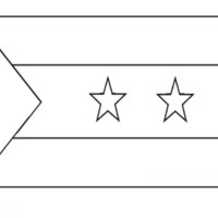 Desenho da bandeira de São Tomé e Príncipe para colorir