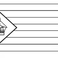 Desenho da bandeira do Zimbabwe para colorir