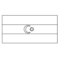 Desenho de bandeira do Azerbaijão para colorir