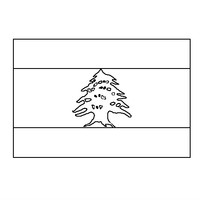 Desenho da bandeira do Líbano para colorir
