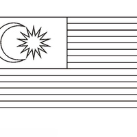 Desenho da bandeira da Malásia para colorir