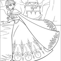 Desenho de Elsa fugindo de Arendel para colorir