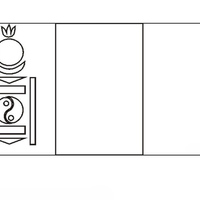 Desenho da bandeira da Mongólia para colorir