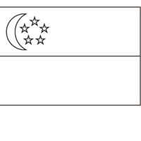 Desenho da bandeira da Singapura para colorir
