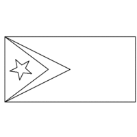 Desenho da bandeira do Timor-Leste para colorir