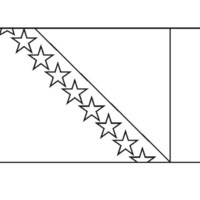 Desenho da bandeira da Bósnia-Herzegovina para colorir