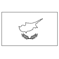 Desenho da bandeira do Chipre para colorir