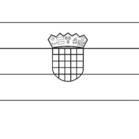 Desenho da bandeira da Croácia para colorir