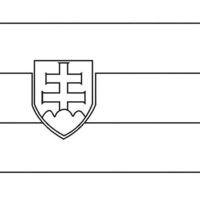 Desenho da bandeira da Eslováquia para colorir