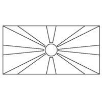 Desenho da bandeira da República da Macedônia para colorir